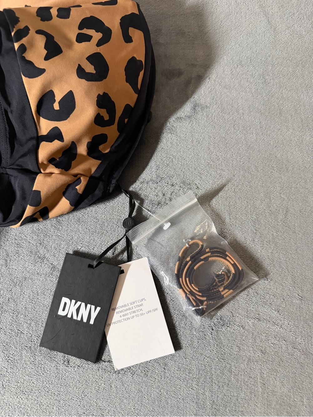 DKNY Tan and Black Leopard One-Piece Swimwear Size 8 - Picture 4 of 8